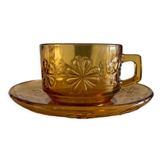 Tasse vintage couleur ambre