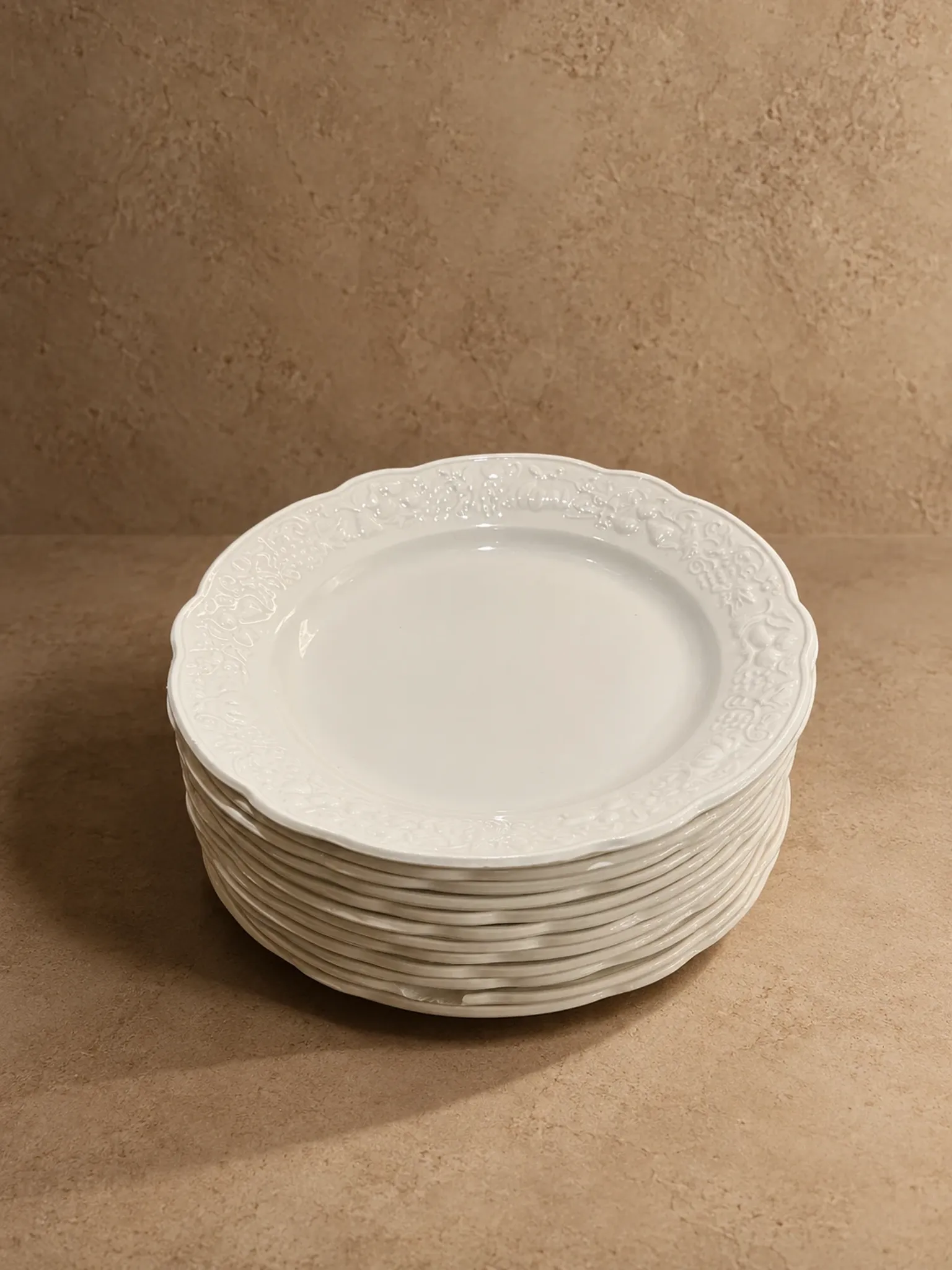 Set of dessert plates Digoin & Sarreguemines, France, circa 1950