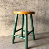 Vintage Scandinavian pine stool
