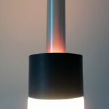 Danish Mid-century vintage hanging ceiling lamp classic lines, white opaline shade