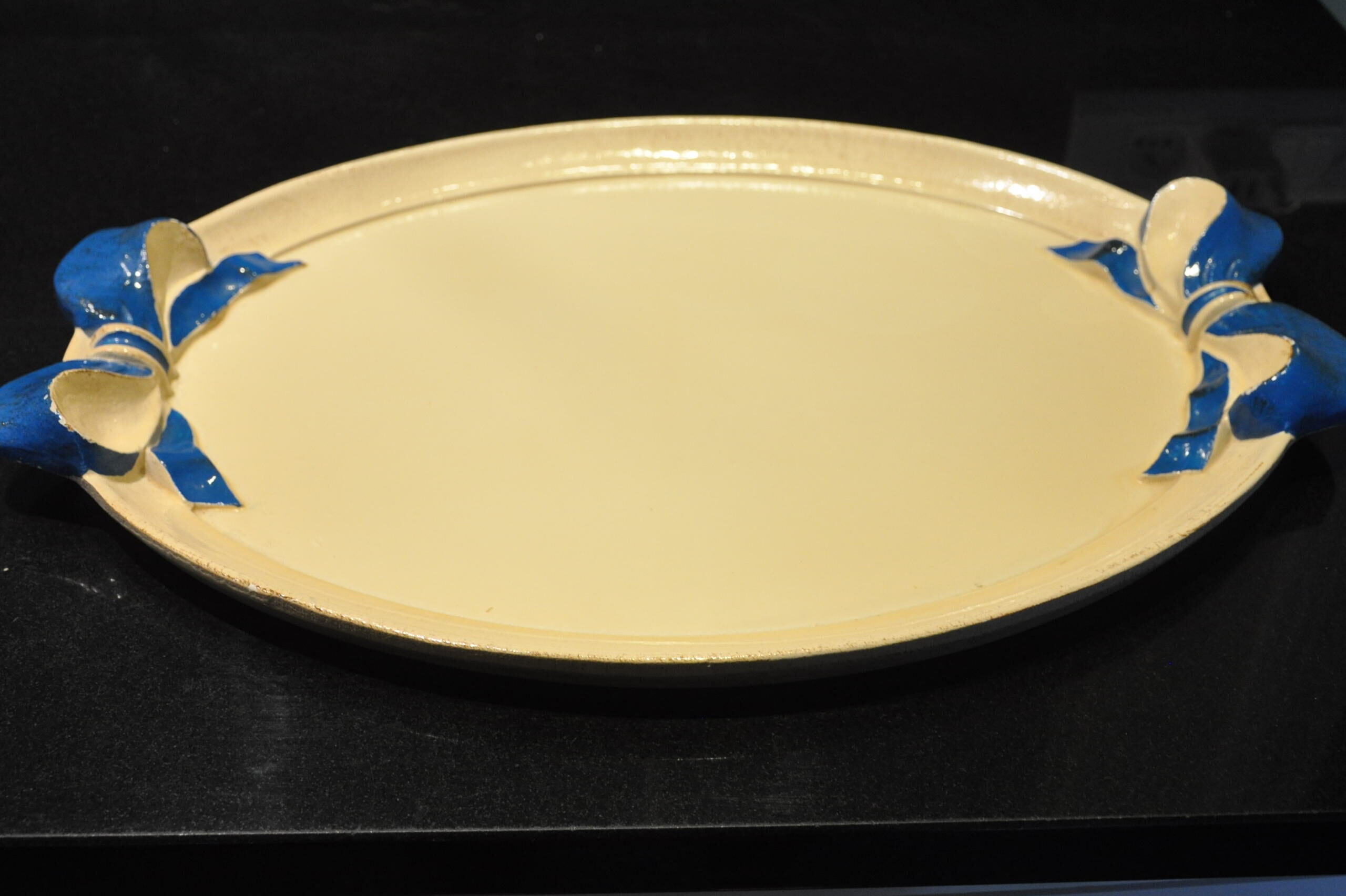 Vintage roundwood serving tray Italy