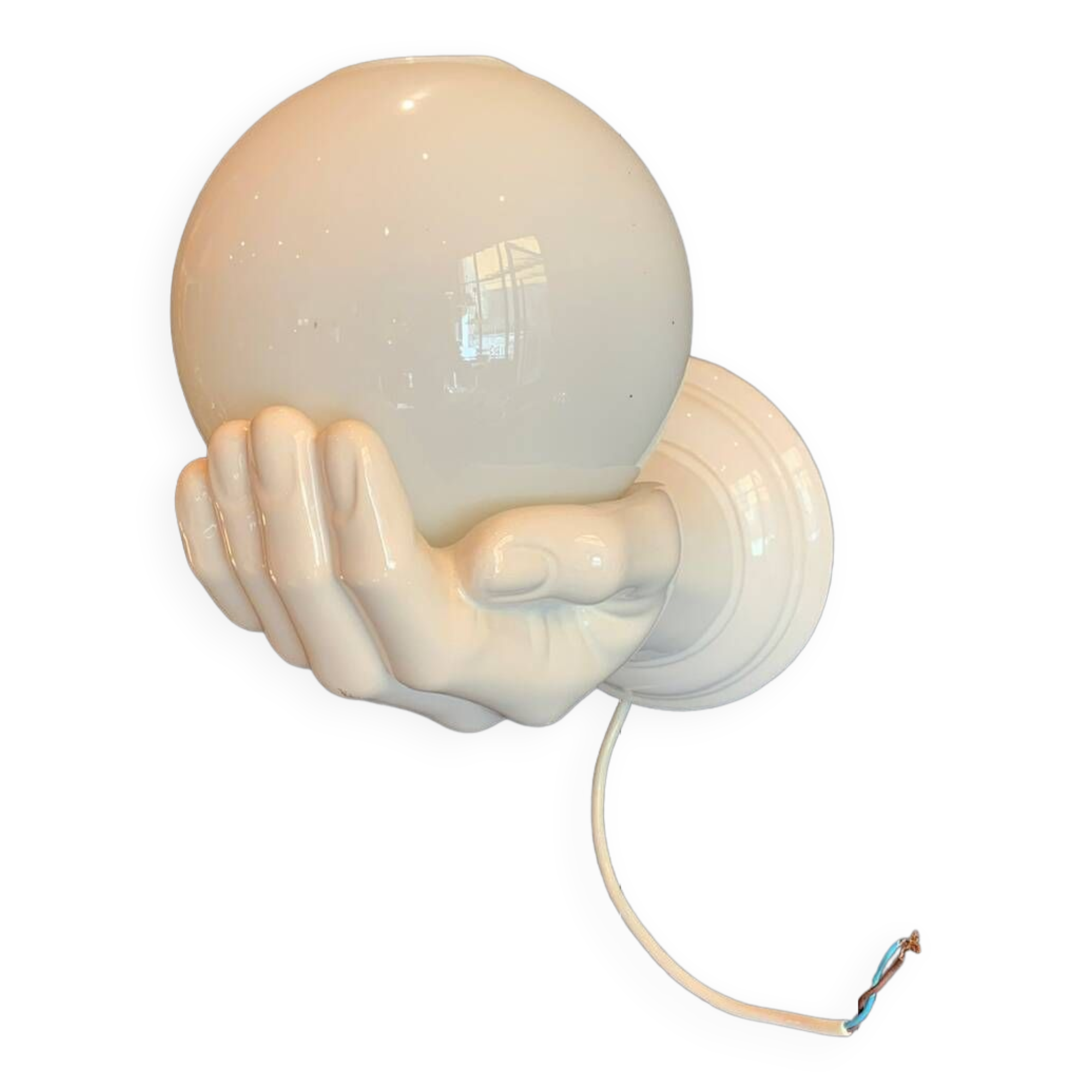 Handmade ceramic wall lamp from the 80s