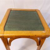 vintage square bistro stool in curved wood