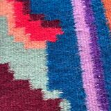 Rug with floral design on a blue background made by hand in Romania