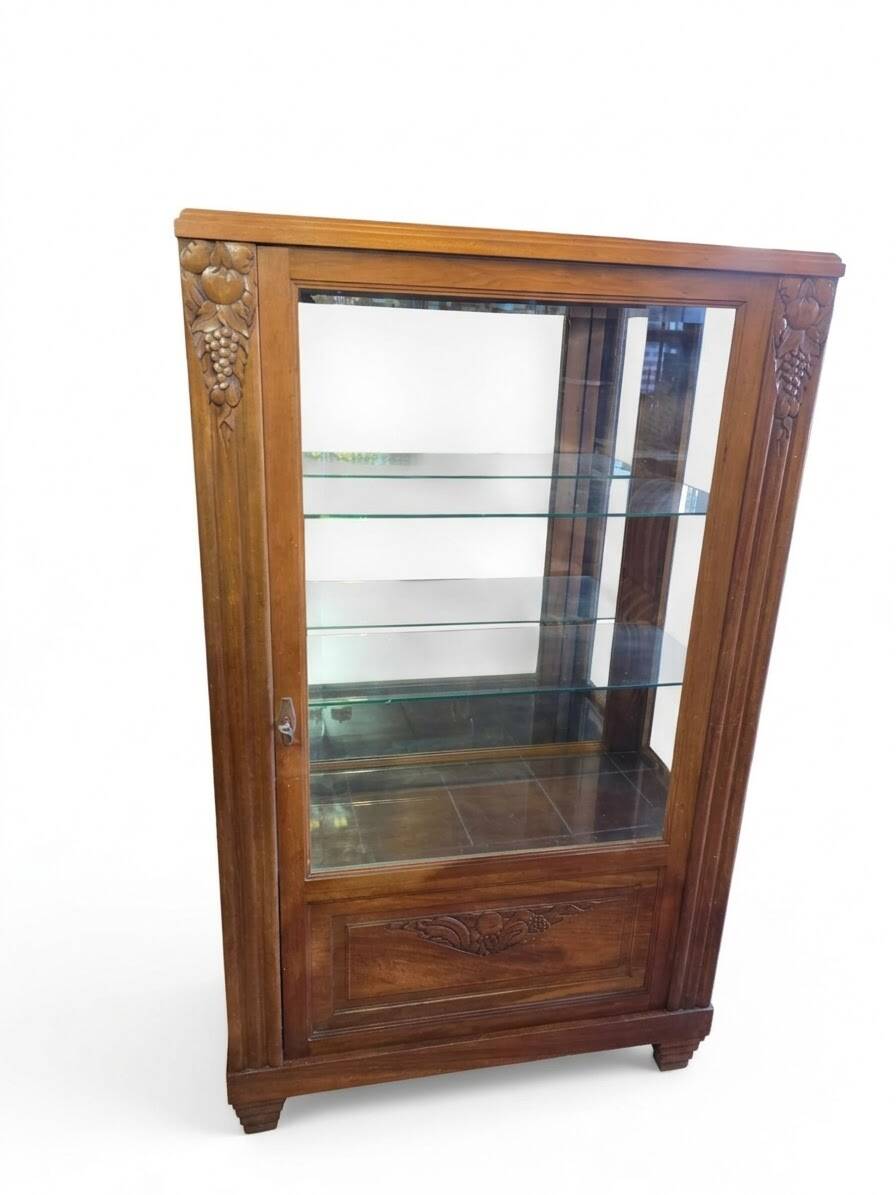 Vitrine art déco en acajou années 1930