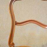 2 old chairs in walnut and velvet