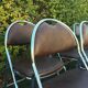 Set de 6 chaises pliantes acier et similicuir 70’s