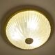 Large vintage ceiling lamp, glass and brass 60s