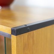 Oak and metal bookcase  design ARP (Motte Guariche Mortier), edition Minvielle 1960