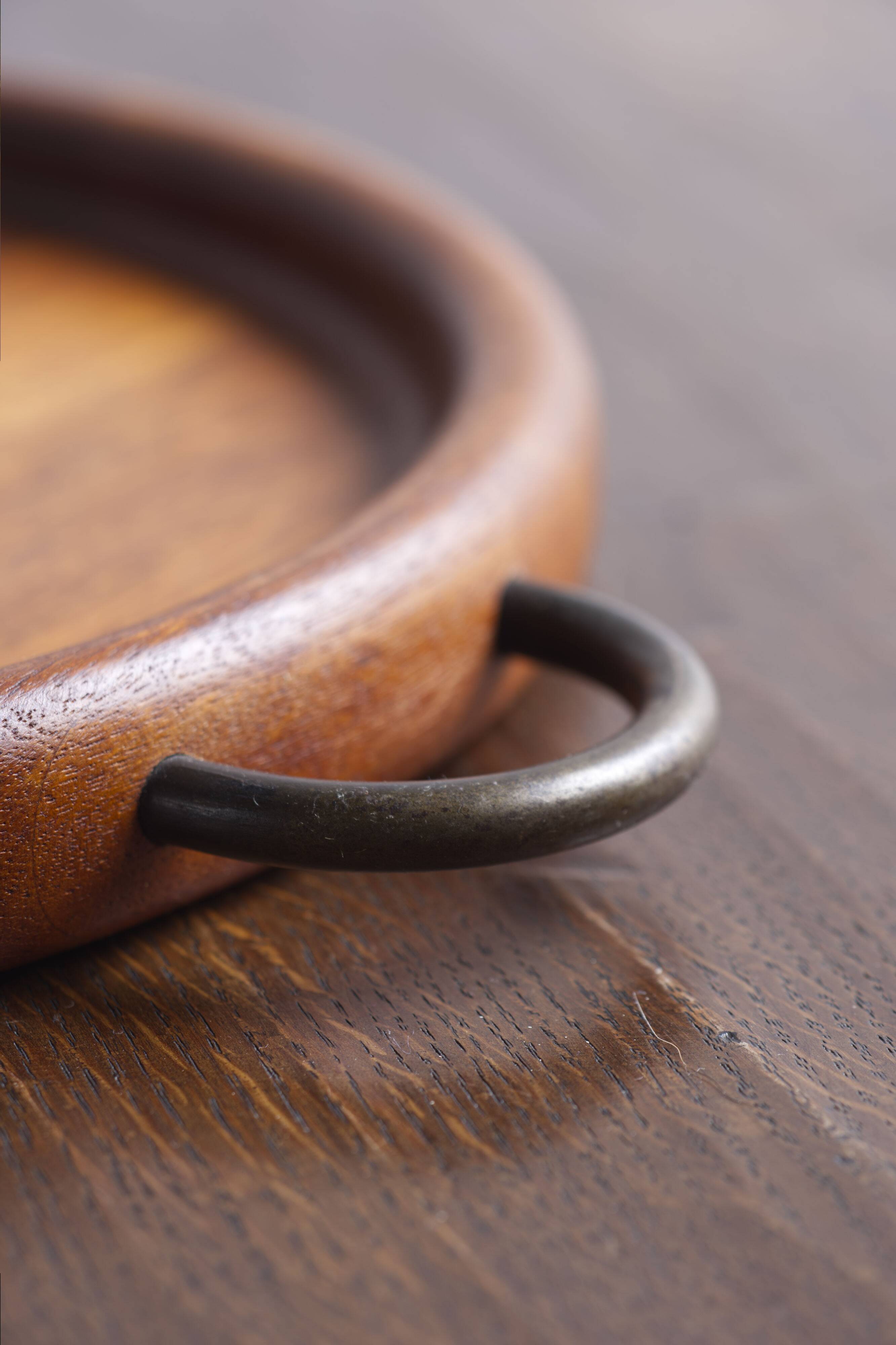 Teak tray with metal handles, Digsmed Denmark, 1960's