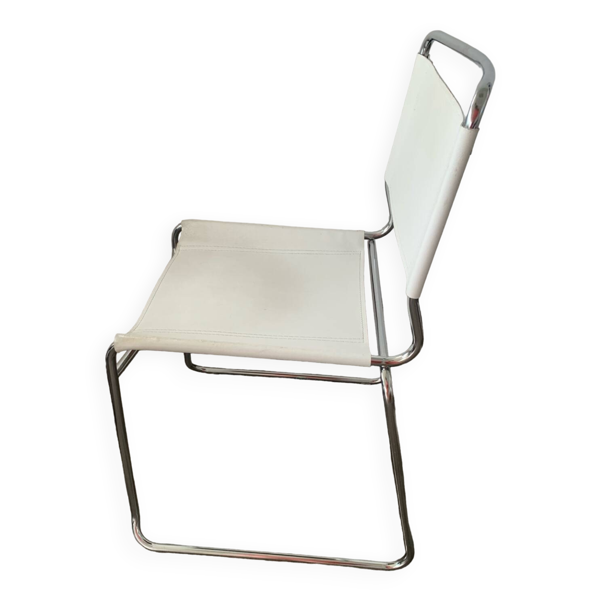 Chaise design cuir blanc
