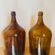 Pair of amber glass lady jeanne.