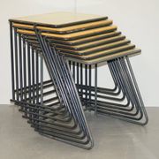 Table de bureau empilable militaire britannique en acier inoxydable