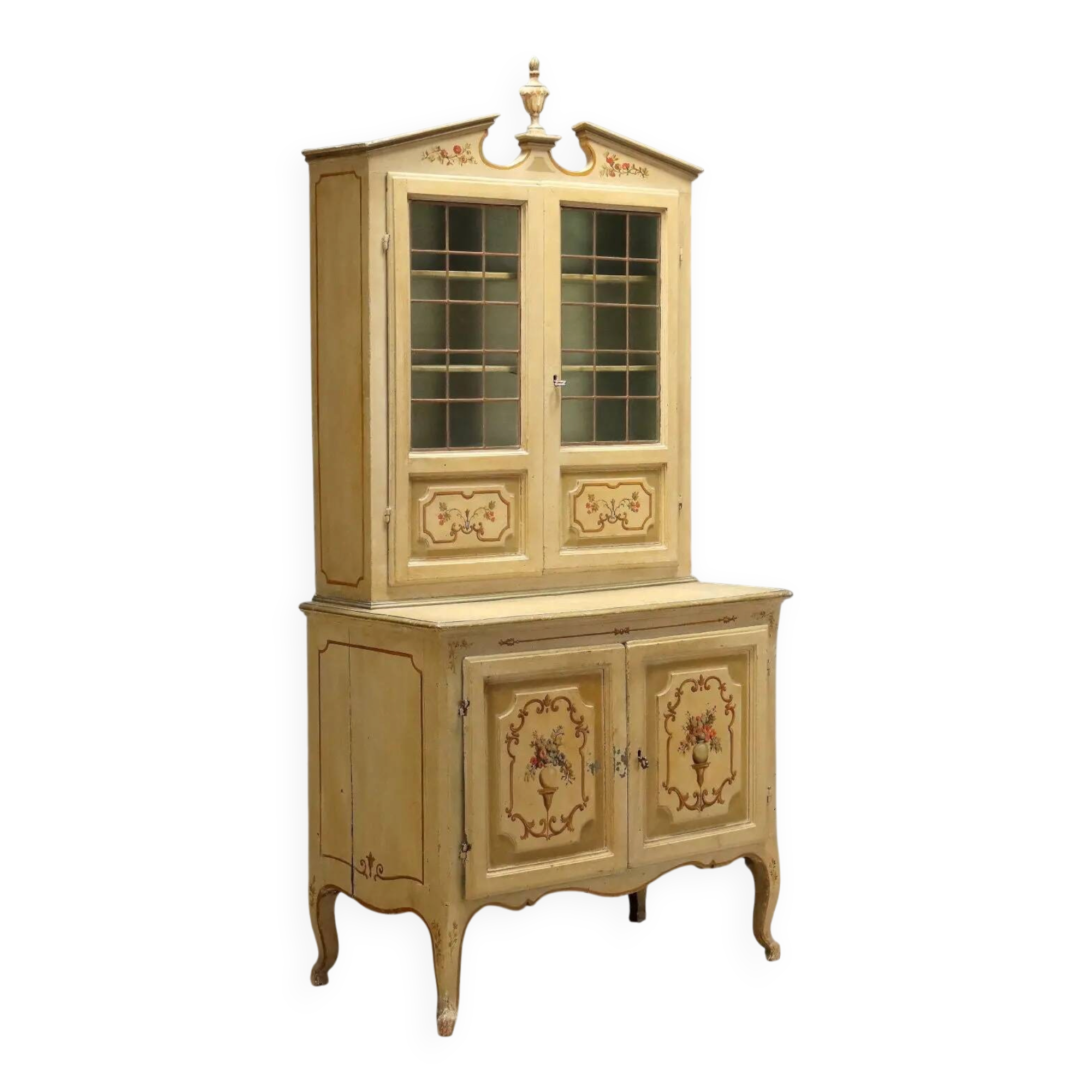 Buffet baroque ancien en bois laqué XVIIIe siècle