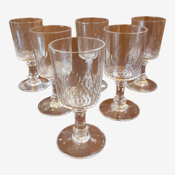 6 verres à  vin cuit cristal Baccarat modèle Richelieu