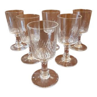 6 verres à  vin cuit cristal Baccarat modèle Richelieu