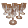6 verres à  vin cuit cristal Baccarat modèle Richelieu
