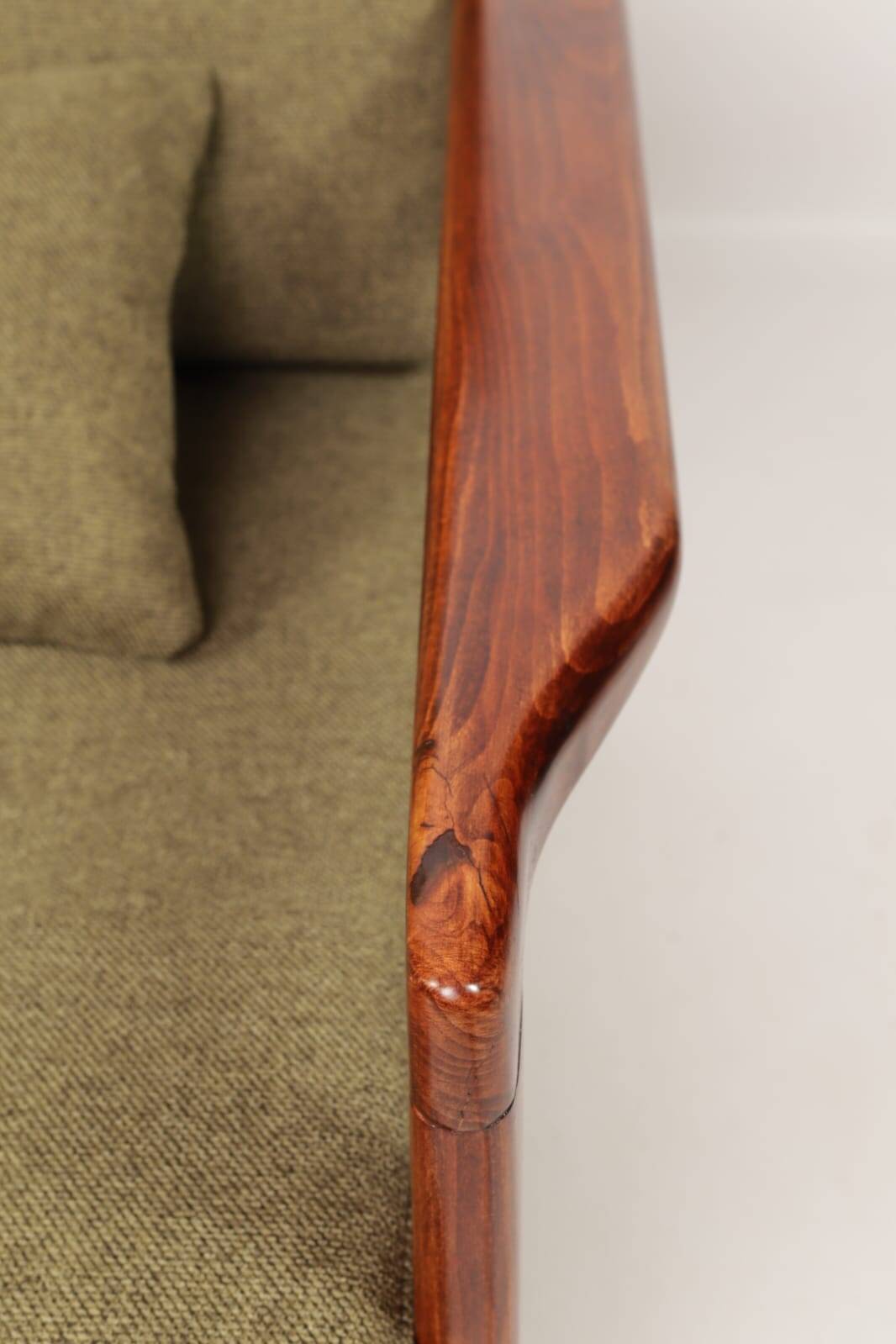 Mid Century Armchair Green Pillows Upholstery Living room armchair renovated