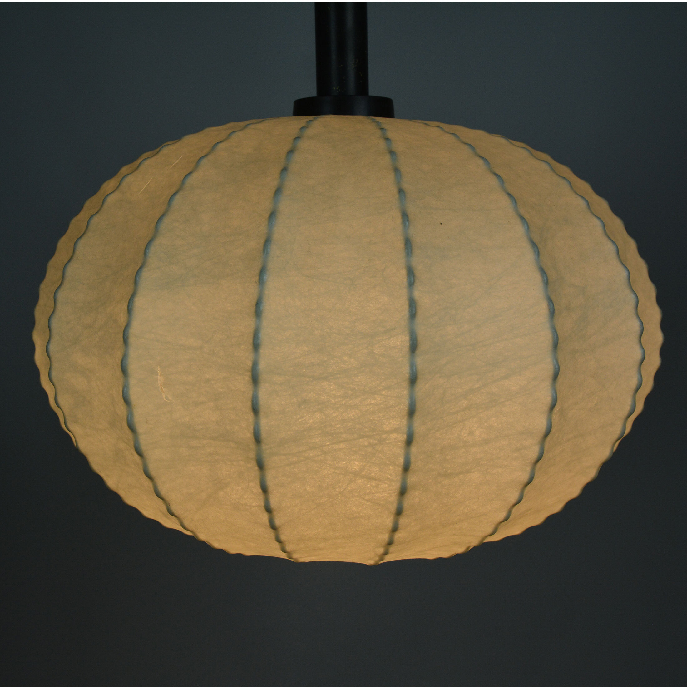 Ball Shaped Beige Pendant Lamp, Sweden - 1950s