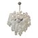 Murano Glass Sputnik Chandelier With Swirling Italian Glass Clear and White