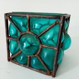 Vintage blown glass candle holder from the 60s/70s