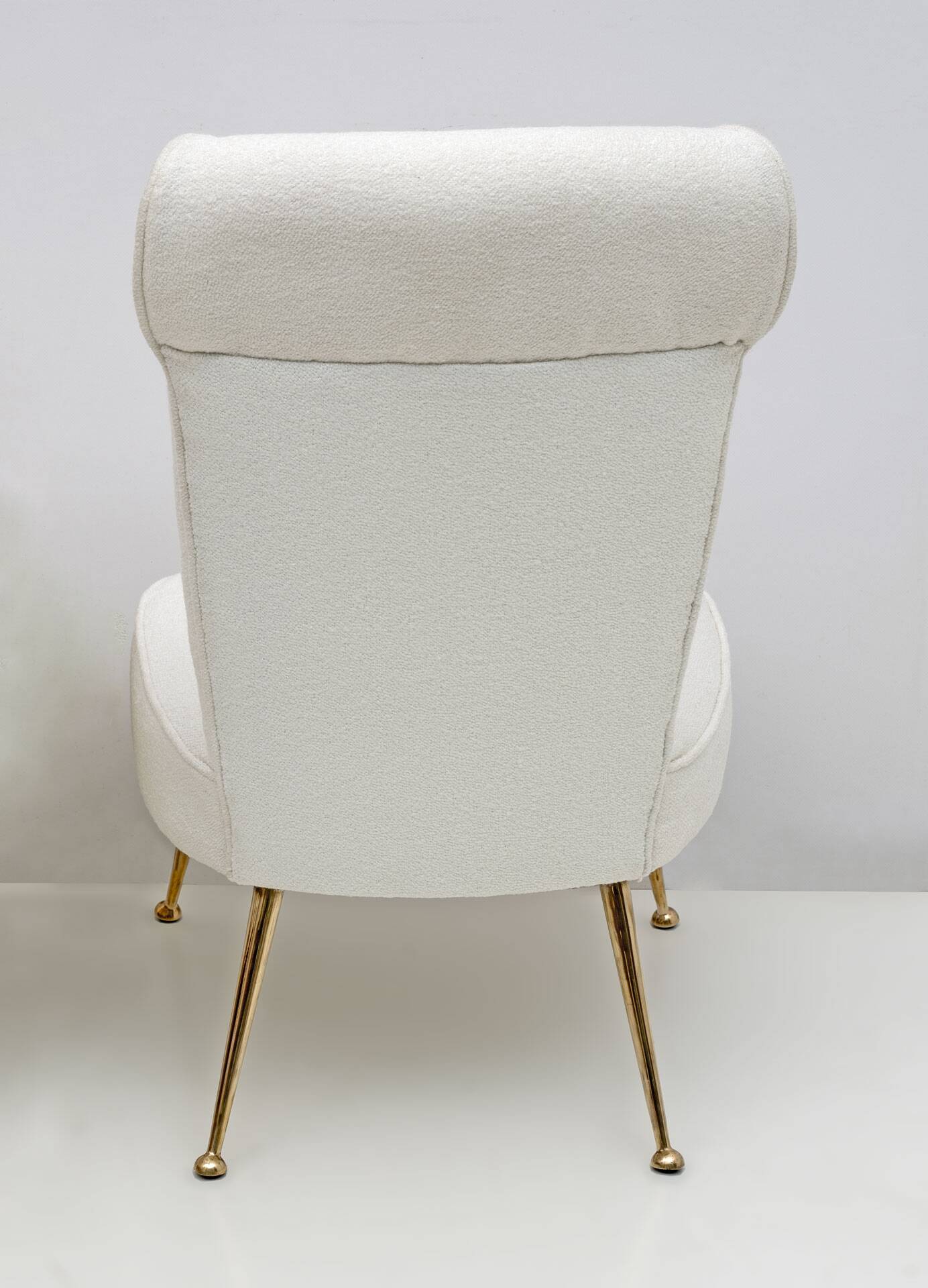 Pair of Gigi Radice Mid-century Modern Boucle Small Armchairs by Minotti 50