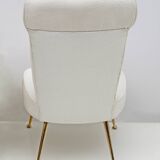 Pair of Gigi Radice Mid-century Modern Boucle Small Armchairs by Minotti 50