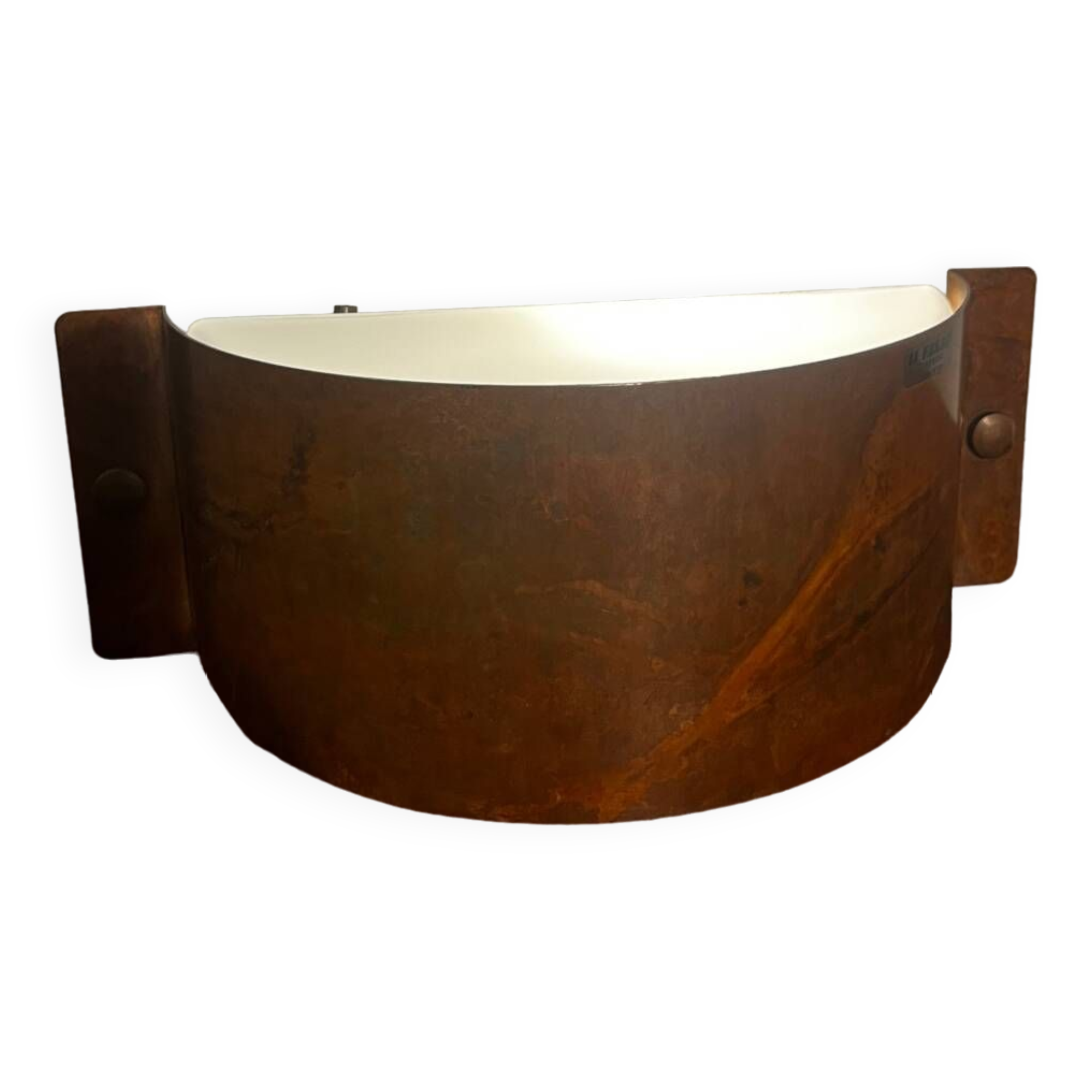 Copper wall light in opaline glass Fanale Italy