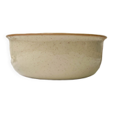 Beige speckled stoneware salad bowl Tulowice Poland 1970