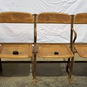 Luterma antique theatre bench circa 1930, vintage wrought iron cinema bench