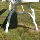 Old bench wood and cast iron XIXth white.