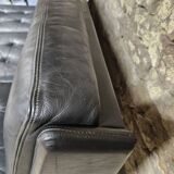 Vintage leather bench sofa 1970"