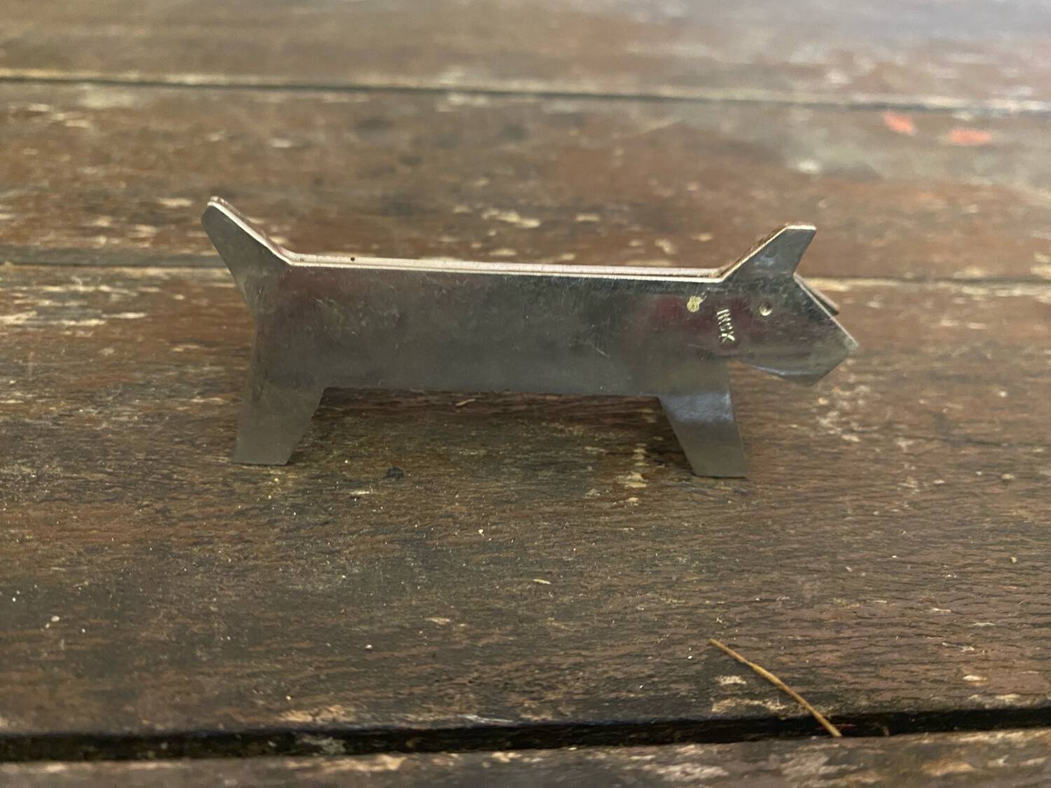 Set of 6 Vintage Stainless Steel Dog-Shaped Knife Rests Art Deco France