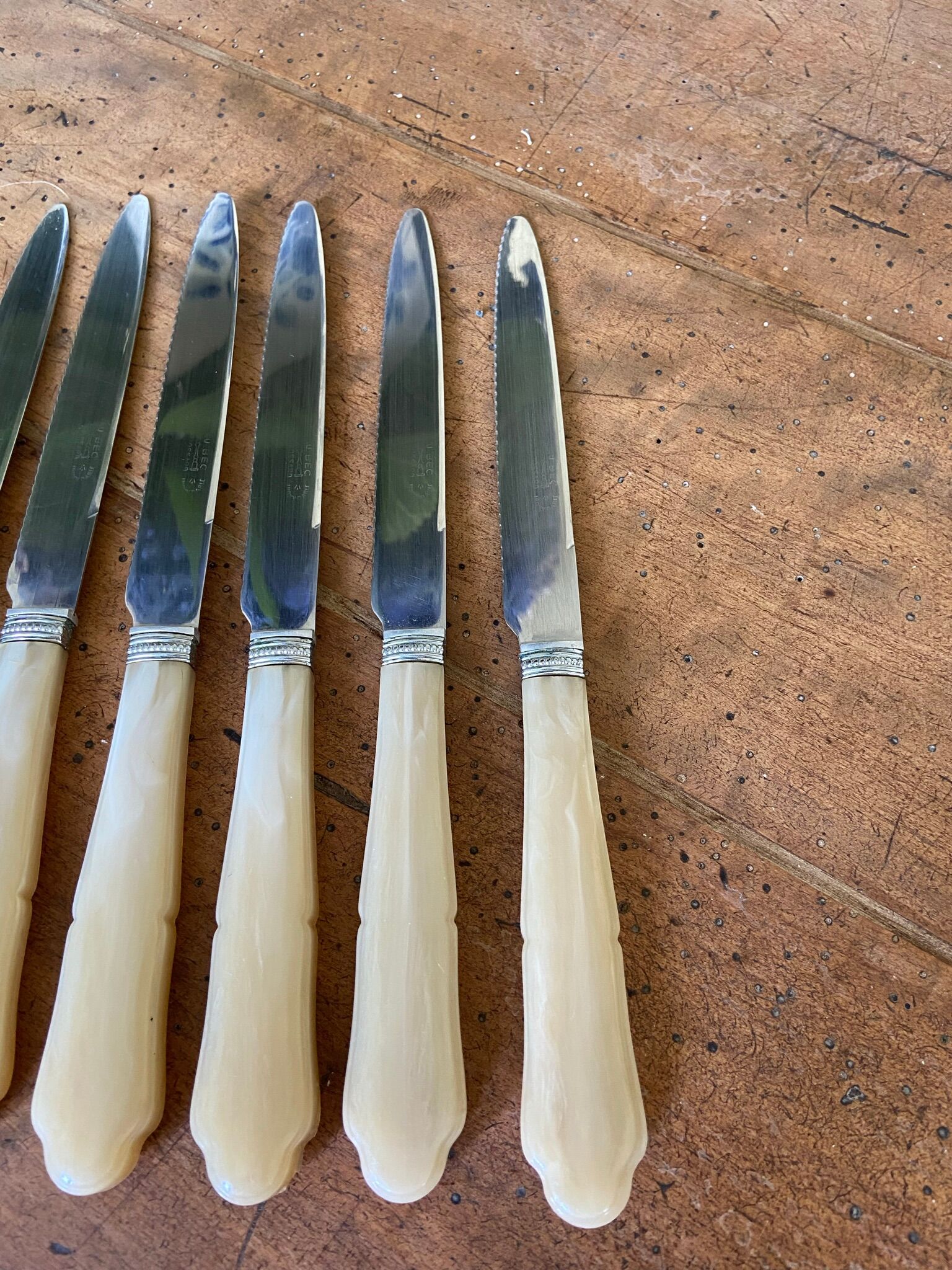 Series of 12 vintage table knives