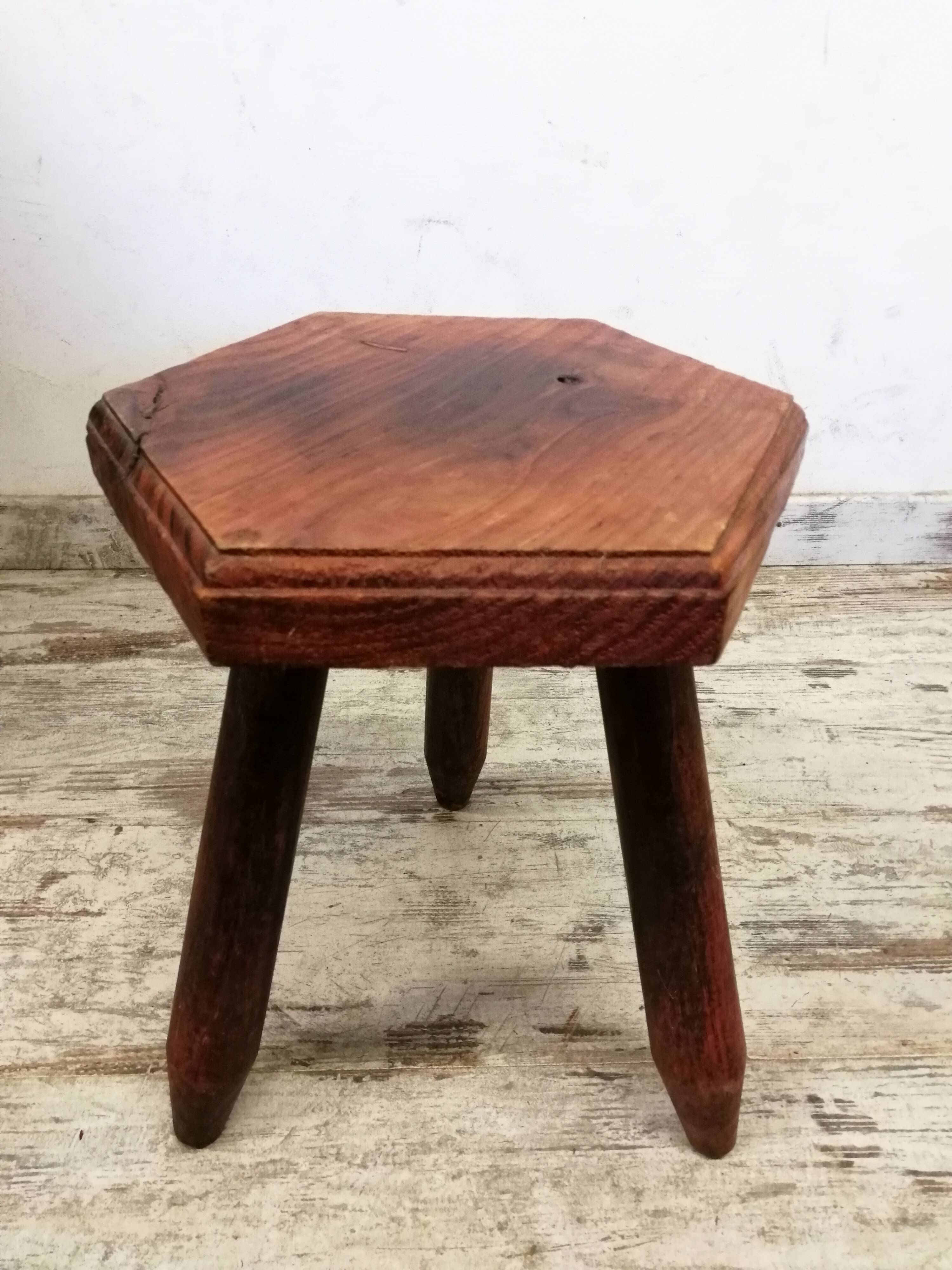 Wooden tripod stool