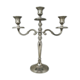 1950s Stunning Candelabra for Three Candles in Stainless Steel. Handmade. Made in Italy