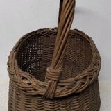 Antique Wicker Basket with Vintage Handle