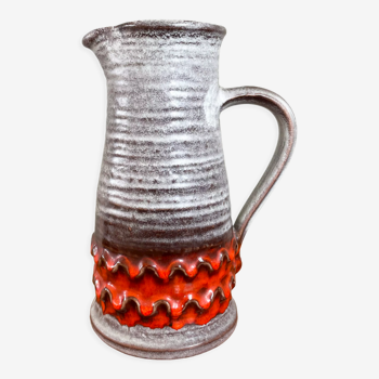 Jasba orange-grey vase/jug, bunte welt der keramik (colorful world of ceramics), west german pottery