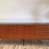 Modernist sideboard Louis Paolozzi in teak 240 cm
