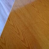 Octagonal dining table with wood and bamboo extension 1980s