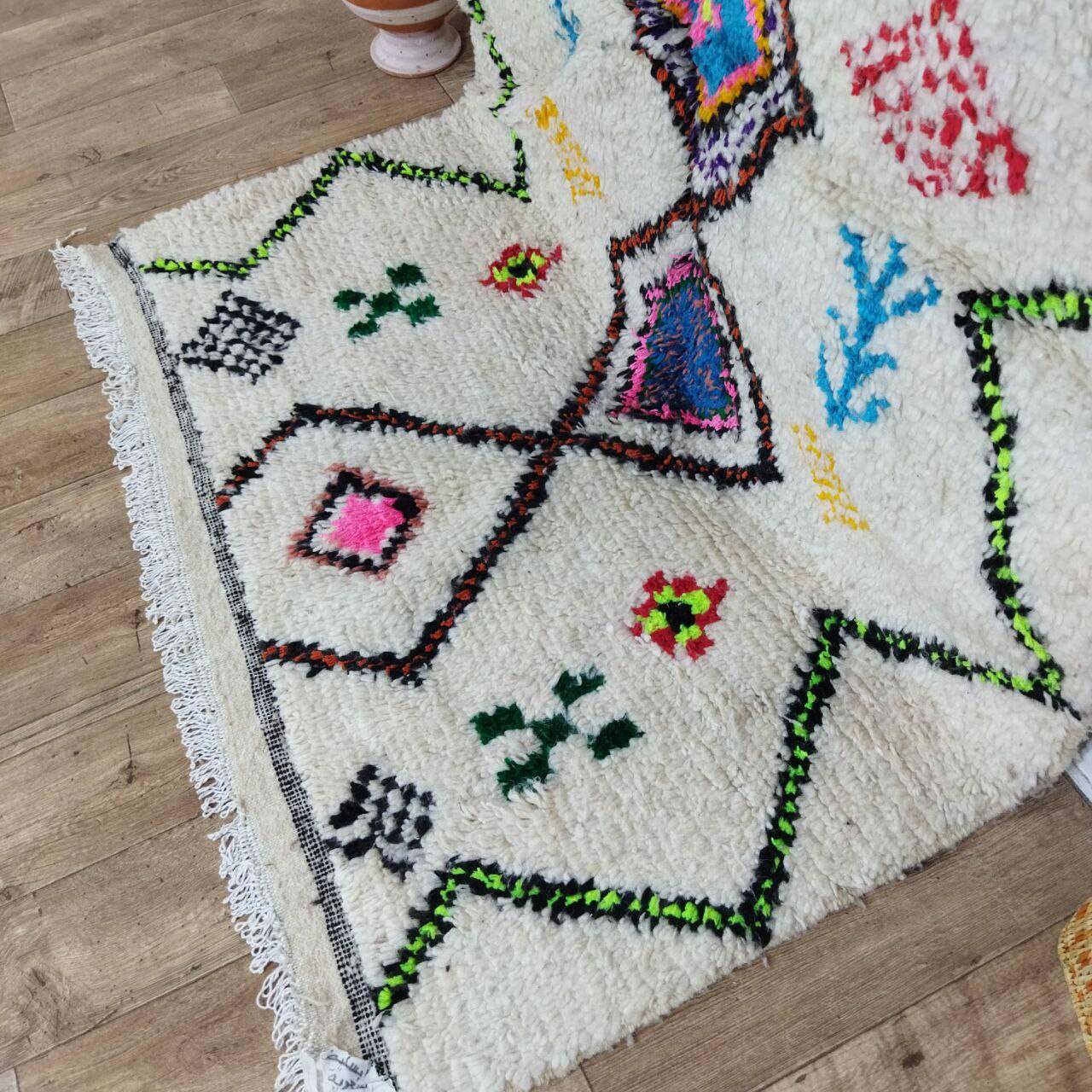 Handmade wool Berber rug 242 X 138 CM