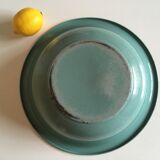 Dish plate glazed turquoise green farm, years 50