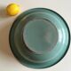 Dish plate glazed turquoise green farm, years 50