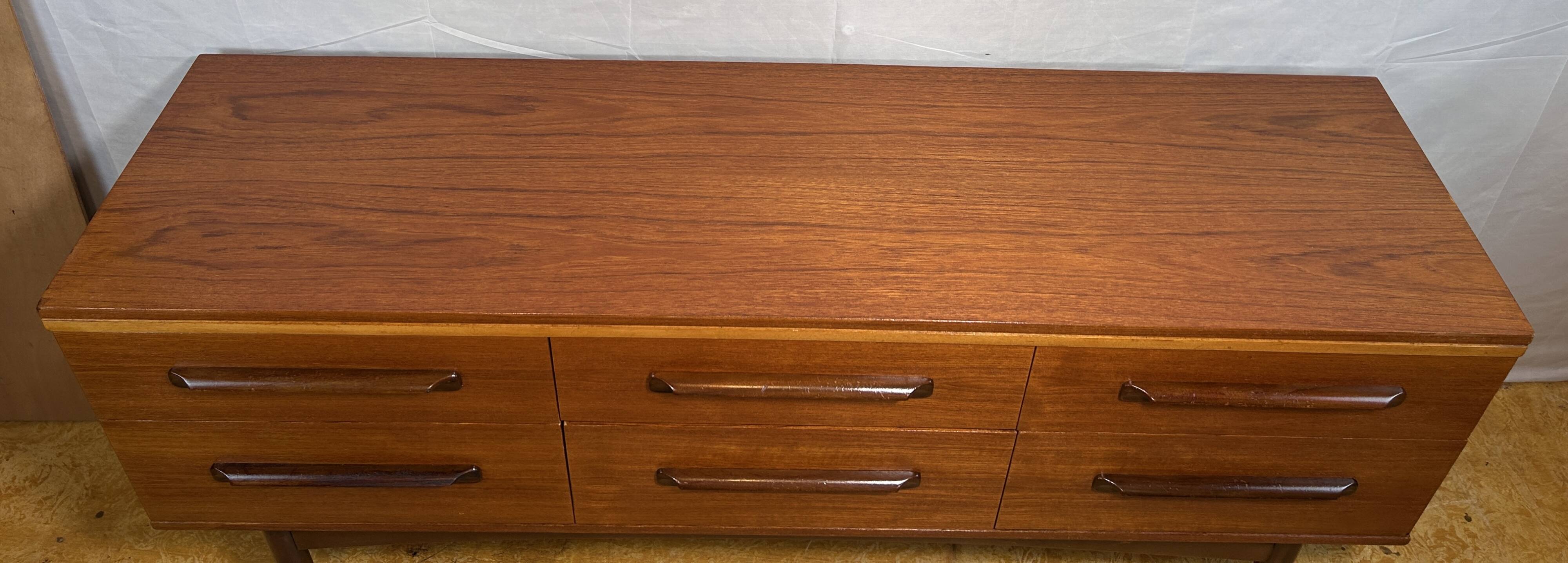 Mid Century Retro Vintage Teak Sideboard 1960s  6 Drawer Storage Stylish
