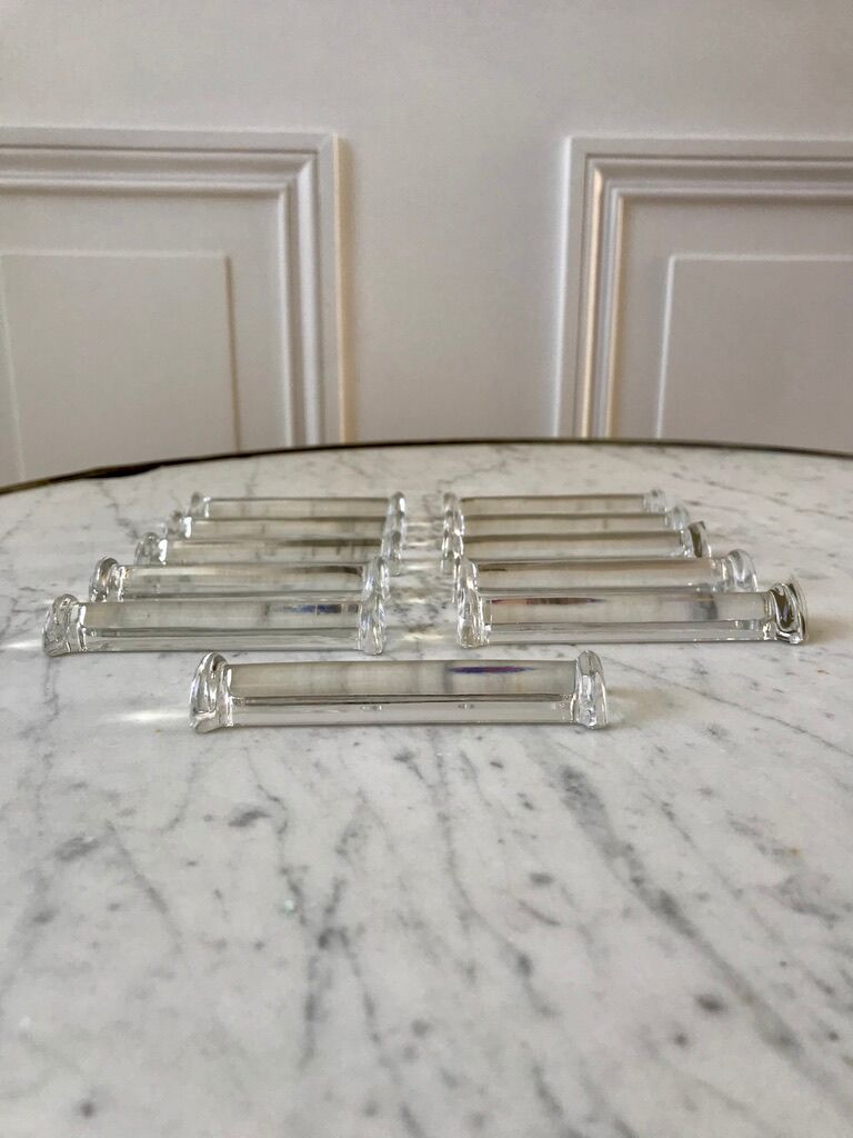 Set of 11 50s crystal knife holders
