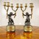 Candelabres en bronze à quatre bras, ensemble de 2
