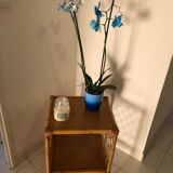 Rattan and bamboo side table