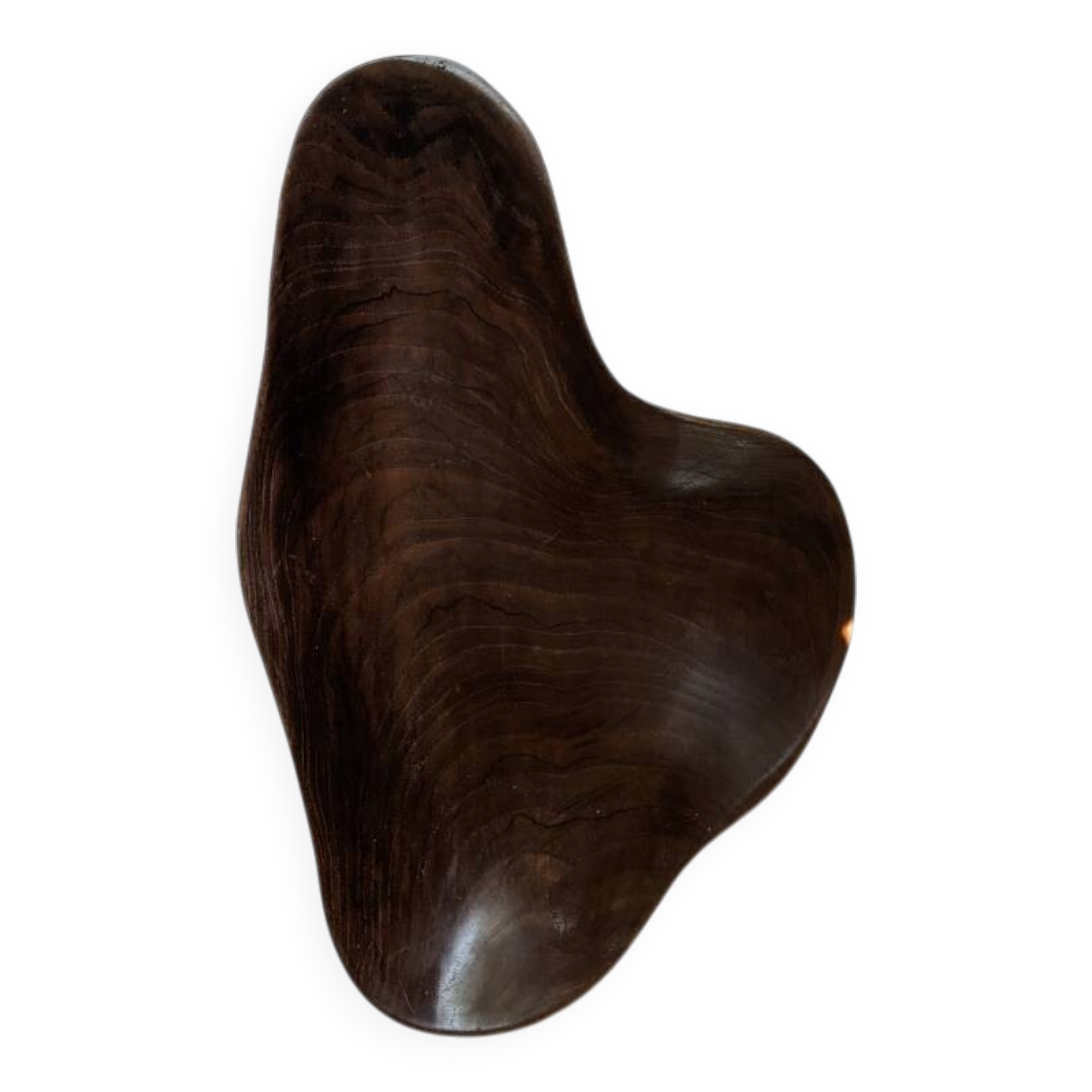 Empty wooden fruit bowl, handmade, slow decoration