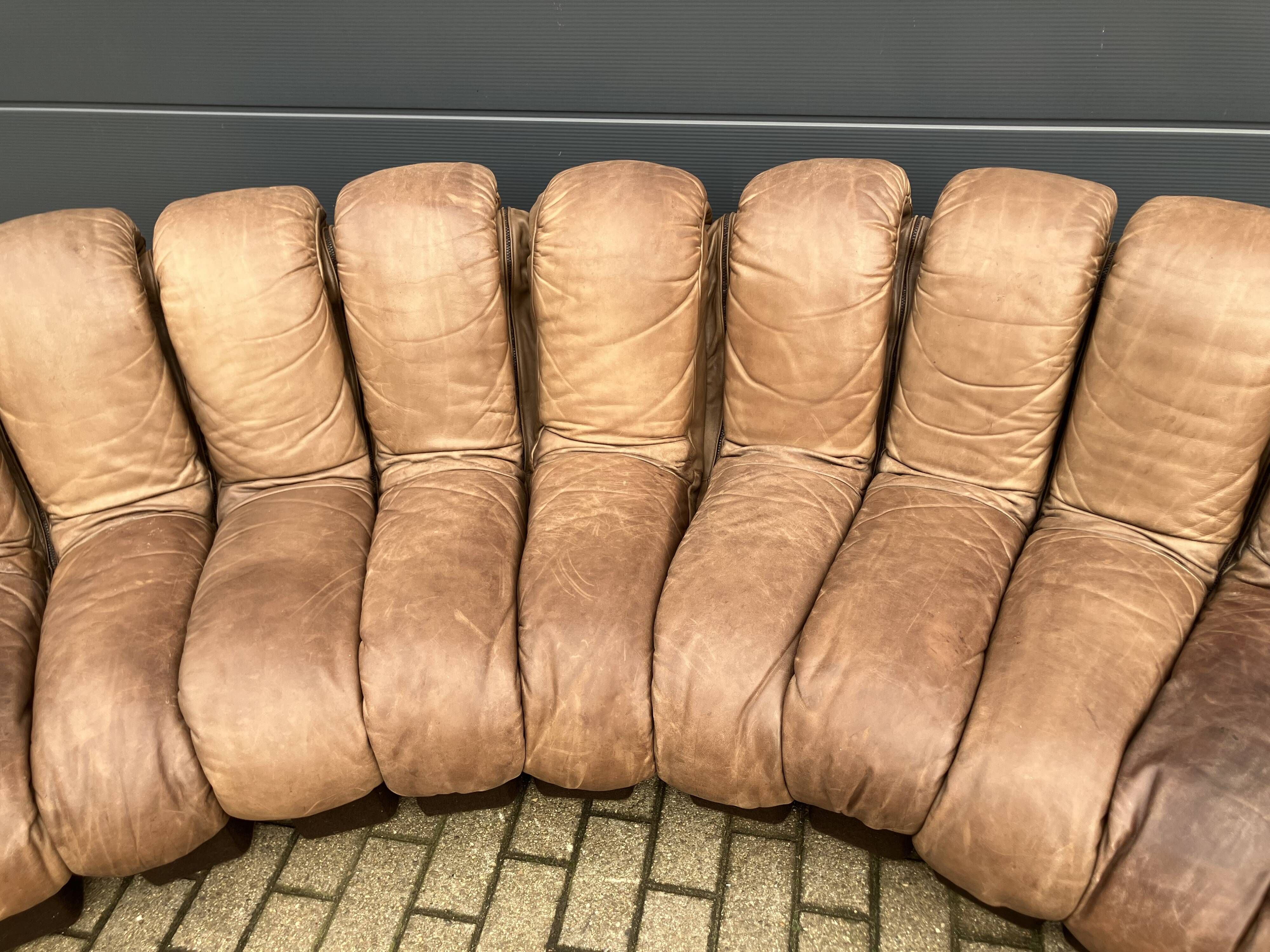 De Sede Ds600 Snake Tatzelwurm, 14 elements. Origineel in Topstaat!!