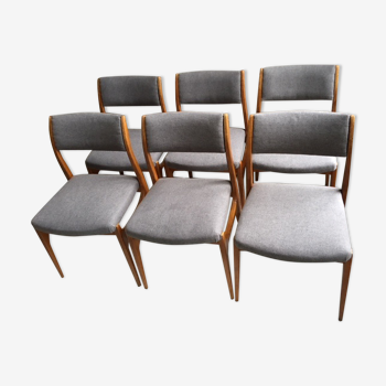 Série de six chaises années 60 style scandinave